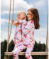 ფოტო #2 პროდუქტის Girl Organic Cotton Long Sleeve Two Piece Pajama Light Pink Printed Flowers - Toddler|Child