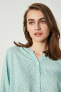 Фото #6 товара Kadın Nane Yeşili Baskılı Bluz