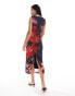 Фото #3 товара Forever New draped mesh midaxi dress in blurred floral