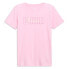 Фото #1 товара Puma Script Logo Crew Neck Short Sleeve T-Shirt Womens Pink Casual Tops 68222930