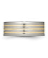 ფოტო #3 პროდუქტის Titanium 14k Gold Inlay Flat Wedding Band Ring