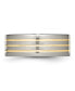 Titanium 14k Gold Inlay Flat Wedding Band Ring