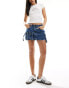 Фото #2 товара Noisy May denim mini skirt with cargo detail in blue acid wash