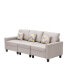 Nolan Linen Fabric Sofa With Pillows And Interchangeable Legs