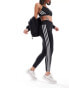 adidas Training Train Essentials 3 stripe leggings in black