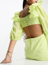 Фото #4 товара Nobody's Child Dani puff sleeve cut out midaxi dress in lime