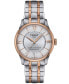 ფოტო #1 პროდუქტის Women's Swiss Automatic Chemin des Tourelles Powermatic 80 Two-Tone Stainless Steel Bracelet Watch 34mm