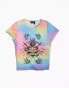 ASOS DESIGN PRIDE genderless baby tee in rainbow tie dye mesh with front print