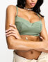 Фото #4 товара ASOS DESIGN Fuller Bust seam detail hidden underwired crop bikini top in khaki