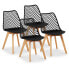 Фото #2 товара Krzesło skandynawskie z drewnianymi nogami do domu restauracji maks. 150 kg 4 szt. CZARNE
