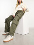 New Look oversized cargo trouser in khaki