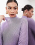 ASOS EDITION knitted metallic long sleeve maxi dress in lilac