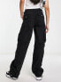 Фото #3 товара Bershka straight leg cargo trousers in black