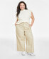 Фото #1 товара Plus Size Wide-Leg Chino Pants, Created for Macy's