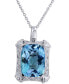 ფოტო #1 პროდუქტის Blue Topaz(25 ct. t.w.) & Diamond(1/10 ct t.w.) Pendant Necklace in Sterling Silver