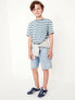 Knee Length Baggy Non-Stretch Jean Shorts for Boys