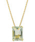 Фото #2 товара Macy's lime Quartz Solitaire 18" Pendant Necklace in 14k Gold-Plated Sterling Silver (Also in White Quartz & Prasiolite)