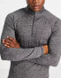 HIIT long sleeve training top with 1/4 zip in black marl