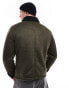 Фото #8 товара River Island shearling aviator jacket in dark green