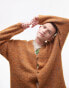 Фото #1 товара Topman – Locker geschnittene Strickjacke aus Bouclé in gemustertem Orange