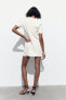 Фото #6 товара Короткое платье из рельефного жаккарда ZARA
