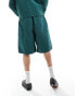 Vans belted baggy shorts in dark green