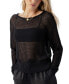 ფოტო #6 პროდუქტის Women's Cotton Open-Knit Long-Sleeve Sweater