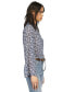 ფოტო #3 პროდუქტის Women's Floral-Print Button-Front Flare-Sleeve Top