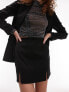 Topshop tailored side split mini skirt in black