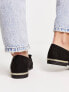Фото #2 товара New Look suedette loafer in black with chain heel detail