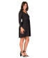 ფოტო #3 პროდუქტის Women's Long Sleeve Babydoll Knee Length Dress