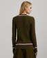 ფოტო #2 პროდუქტის Women's Cable-Knit Cotton Cricket Sweater