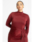 Фото #2 товара Plus Size Funnel Neck Midi Dress - 22, Syrah