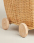 Rattan trolley with wheels