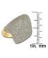 ფოტო #3 პროდუქტის Suzy Levian Sterling Silver Cubic Zirconia Pave Diagonal Puff Ring