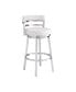 Фото #2 товара Madrid 30" Bar Height Swivel Gray Artificial leather and Brushed Stainless Steel Bar Stool