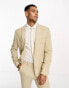 Фото #3 товара ASOS DESIGN wedding super skinny wool mix suit jacket in stone puppytooth