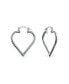 ფოტო #1 პროდუქტის Large Heart Shaped Tube Big Hoop Earrings For Women Teen .925 Sterling Silver Hinged Notched Post