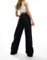 Tommy Jeans claire high rise wide cargo pant in black