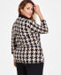 Plus Size Houndstooth Knit Side-Tie Top