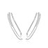 Longitudinal silver earrings with zircons AGUV1851