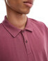 ASOS DESIGN oversized heavyweight polo in washed burgundy