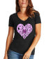 ფოტო #1 პროდუქტის Women's Word Art Forever In Our Hearts V-Neck T-Shirt