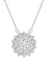 ფოტო #1 პროდუქტის Lab Grown Diamond Sunburst 18" Pendant Necklace (1/2 ct. t.w.) in Sterling Silver