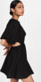 Фото #3 товара Moon River Open Back Puff Sleeve Mini Dress in Black Size XS