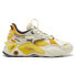 Puma RsXl Disc Logo Lace Up Mens Off White, Yellow Sneakers Casual Shoes 394548