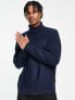Фото #3 товара River Island oversized wool roll neck jumper in navy