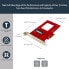Фото #6 товара StarTech.com U.2 to PCIe Adapter for 2.5" U.2 NVMe SSD - SFF-8639 - x4 PCI Express 4.0 - PCIe - U.2 - PCIe 4.0 - Red - Activity - CE - FCC