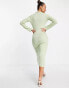 Фото #4 товара Pretty Lavish zip front knitted shirt dress in mint