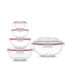Glass Mixing Bowls with Lids, Set of 5